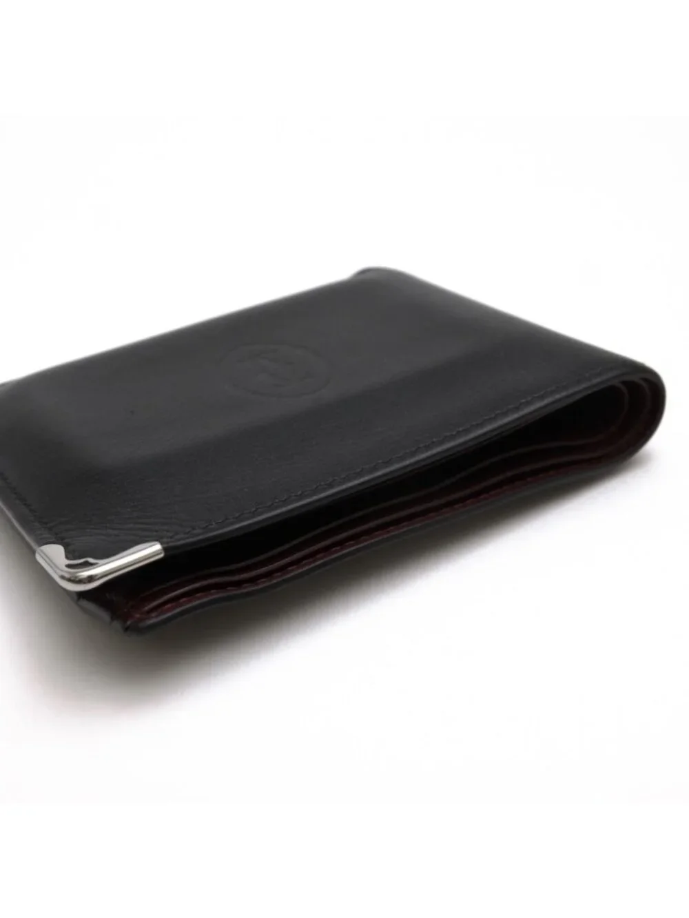 Cartier Wallet Leather Black Coin Banknote Credit Card Must de Cartier Cabochon